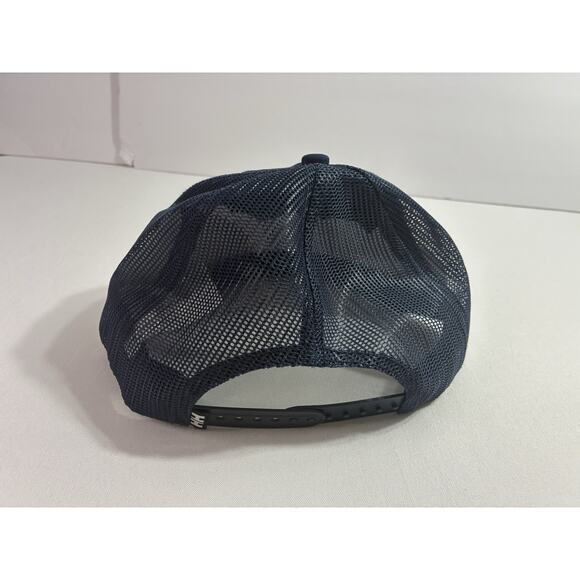 Helly Hansen A-Frame Cabin Logo Trucker Hat Navy Mesh Snapback Outdoor Hiking - Picture 4 of 8